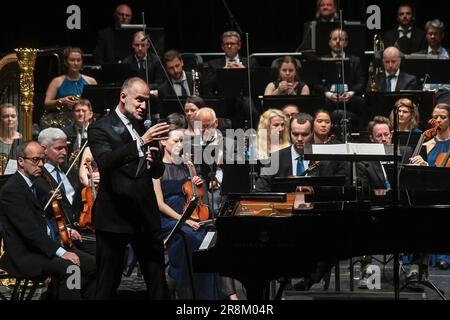 Ostrava, Repubblica Ceca. 21st giugno, 2023. La Norwegian radio Orchestra si esibisce durante il Leos Janacek International Music Festival 2023 a Ostrava, Repubblica Ceca, 21 giugno 2023. Credit: Jaroslav Ozana/CTK Photo/Alamy Live News Foto Stock