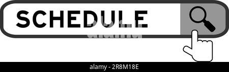 Banner di ricerca in programmazione parola con icona di ingrandimento mano su sfondo bianco Illustrazione Vettoriale