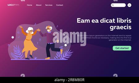 Divertente danza di coppia anziana Illustrazione Vettoriale