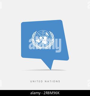 Icona della chat della bolla della bandiera delle Nazioni Unite Illustrazione Vettoriale