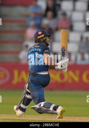 Northampton 21-Giugno 2023 : Wayne Madsen di Derbyshire Falcons durante il Vitality T20 Blast match tra Northamptonshire Steelbacks vs Derbyshire Falcons al County Ground Northampton Inghilterra . Foto Stock