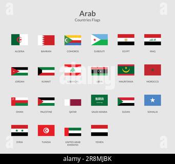 Paesi arabi icona della bandiera del rettangolo Illustrazione Vettoriale