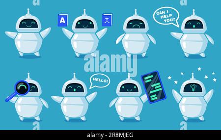 Set di bot chat Illustrazione Vettoriale