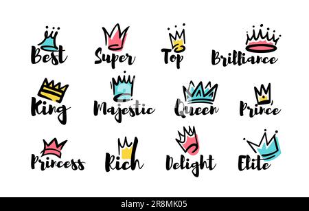 Set di scarabei Crown Illustrazione Vettoriale