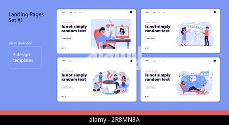 Incontri di coppia online e nel set bar Illustrazione Vettoriale