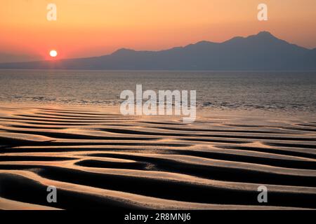 Costa di Mikoshiorai e tramonto Foto Stock