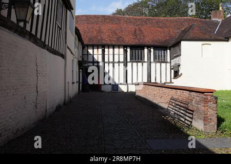 La Commandery, situata a Worcester e storicamente legata alla guerra civile inglese e alla battaglia di Worcester. Foto Stock