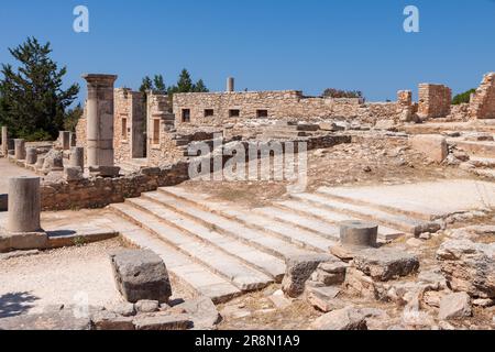 La rovina del Palaestra edificio nei pressi di Kourion in Cipro Foto Stock
