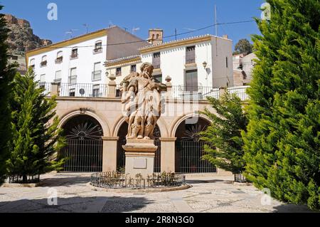 Monumento, Angel de la fama, Lorca, Murcia, Spagna Foto Stock