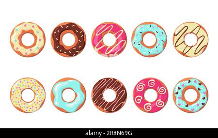 Set di ciambelle colorate Illustrazione Vettoriale