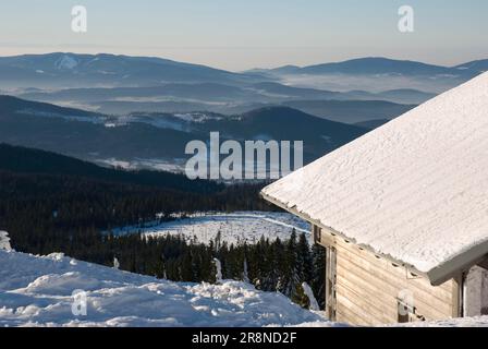 Vista dal Grosser Arber, Great, Bavarian Forest National Park, Bavaria, Germania Foto Stock