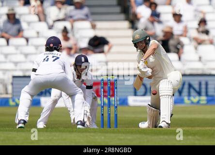 Ellyse Perry in Australia durante il giorno uno dei primi test match di Women's Ashes a Trent Bridge, Nottingham. Data immagine: Giovedì 22 giugno 2023. Foto Stock