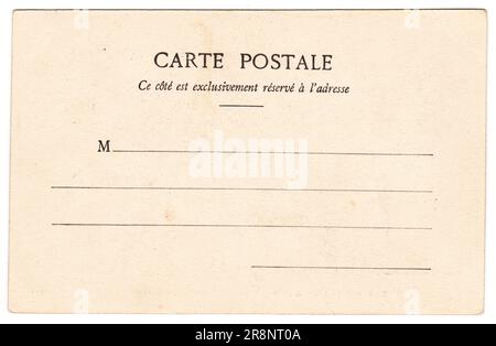 Cartolina vintage retro con bordi intemperati su sfondo bianco stampato nel 1910, Francia Foto Stock