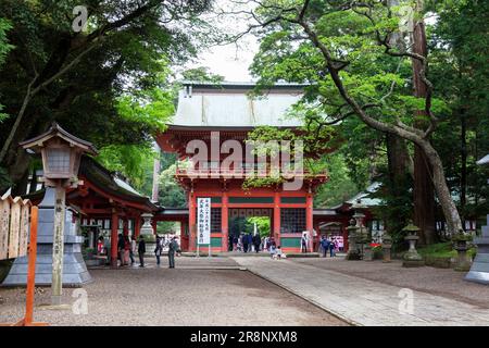 Porta della Torre del Santuario Kashima Jingu Foto Stock