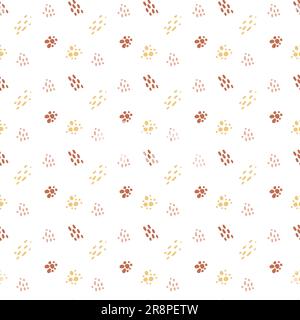 Grazioso motivo senza cuciture con elementi di doodle disegnati a mano. Piccoli arcobaleno colorato e spot astratti. Illustrazione vettoriale Illustrazione Vettoriale