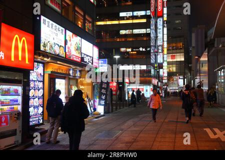 TOKYO, GIAPPONE - 1° DICEMBRE 2016: La gente visita il quartiere Akihabara di Tokyo di notte. Il distretto di Akihabara è noto come distretto di Electric Town, ha Foto Stock