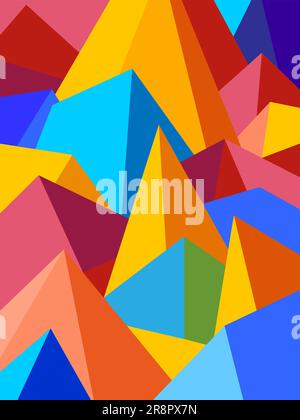 Sfondo multicolore a forma di triangoli poligonali astratti. Illustrazione Vettoriale