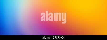 Sfondo sfumato rosso arancione giallo viola blu intestazione Web larga texture granulosa colori vivaci design banner Foto Stock