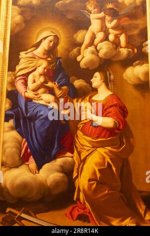 Inghilterra, Londra, Heartford House, The Wallace Collection Museum, Pittura intitolata "The Mystic Marriage of St.Catherine" di G.B.Salvi aka il Sassoferrat Foto Stock