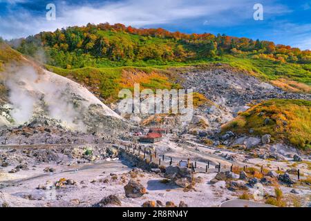 Le terme calde di Tamagawa in autunno Foto Stock