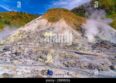 Le terme calde di Tamagawa in autunno Foto Stock