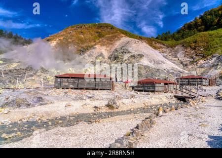 Le terme calde di Tamagawa in autunno Foto Stock