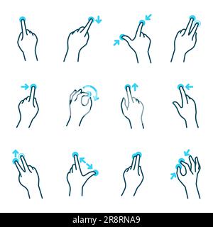 Diversi gesti della mano del telefono impostati Illustrazione Vettoriale