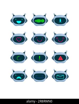 Set facce bot Illustrazione Vettoriale