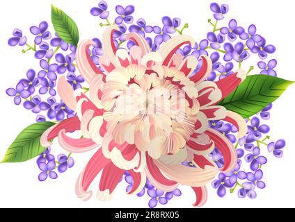 Acquerello con bouquet primaverile. Illustrazione vettoriale realistica Illustrazione Vettoriale