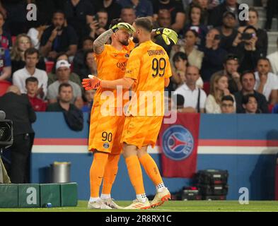 Il portiere Alexandre Letellier di PSG sostituisce il portiere Gianluigi DONNARUMMA di PSG durante la partita Ligue 1 tra Parigi Saint Germain e Clermon Foto Stock