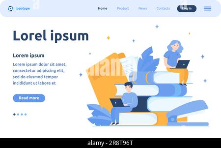 Persone focalizzate che studiano nella scuola online Illustrazione Vettoriale