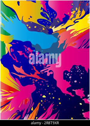 Sfondo astratto multicolore futuristico decorativo fantasia. Illustrazione Vettoriale