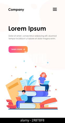 Persone focalizzate che studiano nella scuola online Illustrazione Vettoriale