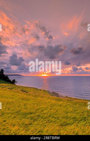 Il sole che tramonta a Shiroyonesenmaida Foto Stock