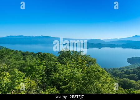 Lago di Towada all'inizio dell'estate Foto Stock