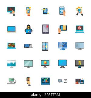 Apparecchi elettronici, computer e telefoni cellulari Illustrazione Vettoriale