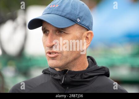 Oak Ridge, Tennessee, USA. 22 giugno 2023. USA Cycling Time Trial National Championships, Oak Ridge, Tennessee, USA. 22 giugno 2023. Brendon Quirk, CEO di USA Cycling Credit: Casey B. Gibson/Alamy Live News Foto Stock