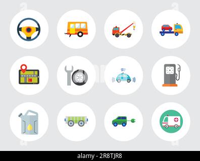 Set di icone per auto Illustrazione Vettoriale