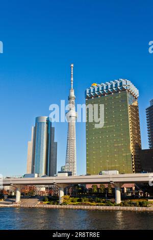 Tokyo Sky Tree e Asahi Beer Tower Foto Stock