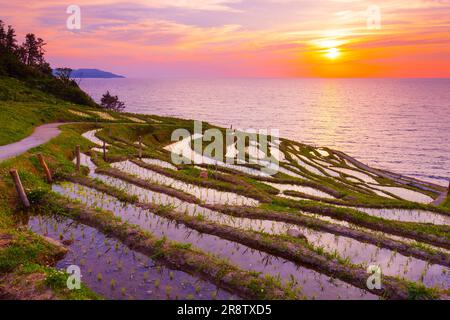 Il sole che tramonta a Shiroyonesenmaida Foto Stock