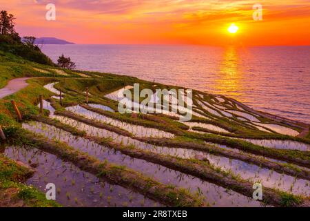 Il sole che tramonta a Shiroyonesenmaida Foto Stock