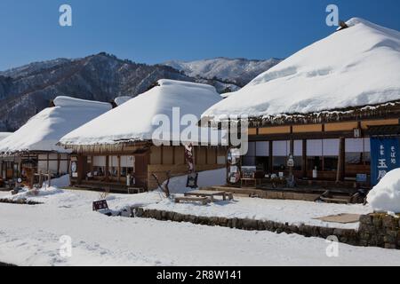 Ouchi-Juku in inverno Foto Stock