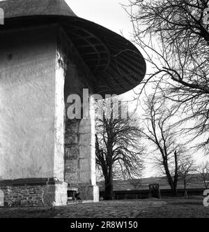 Comune di Arbore, Contea di Suceava, Romania, circa 1977. Vista esterna del monastero di Arbore, monumento storico del 1502. Foto Stock