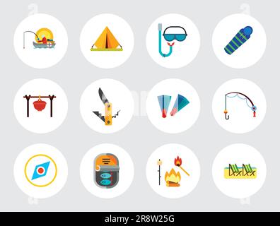 La pesca icona impostare Illustrazione Vettoriale