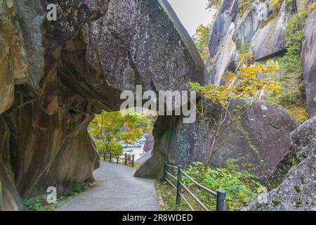 Porta di pietra di Shosenkyo Foto Stock