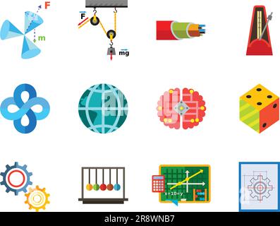 Set di icone matematiche Illustrazione Vettoriale