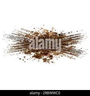 Prospettiva dei cingoli degli pneumatici marrone sporchi Illustrazione Vettoriale