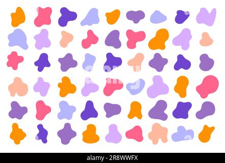 Set di blot colorati irregolari. Illustrazione vettoriale. Illustrazione Vettoriale