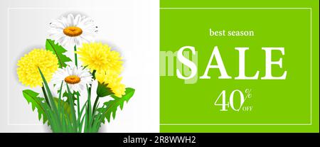 Promozione migliore stagione, sconto del 40% sul modello di banner Illustrazione Vettoriale