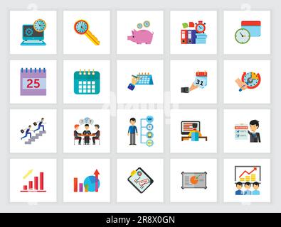 Set di icone analitiche Illustrazione Vettoriale